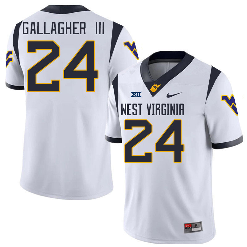 Men #24 Rodney Gallagher III West Virginia Mountaineers College 2024 New Uniforms Football Jerseys S